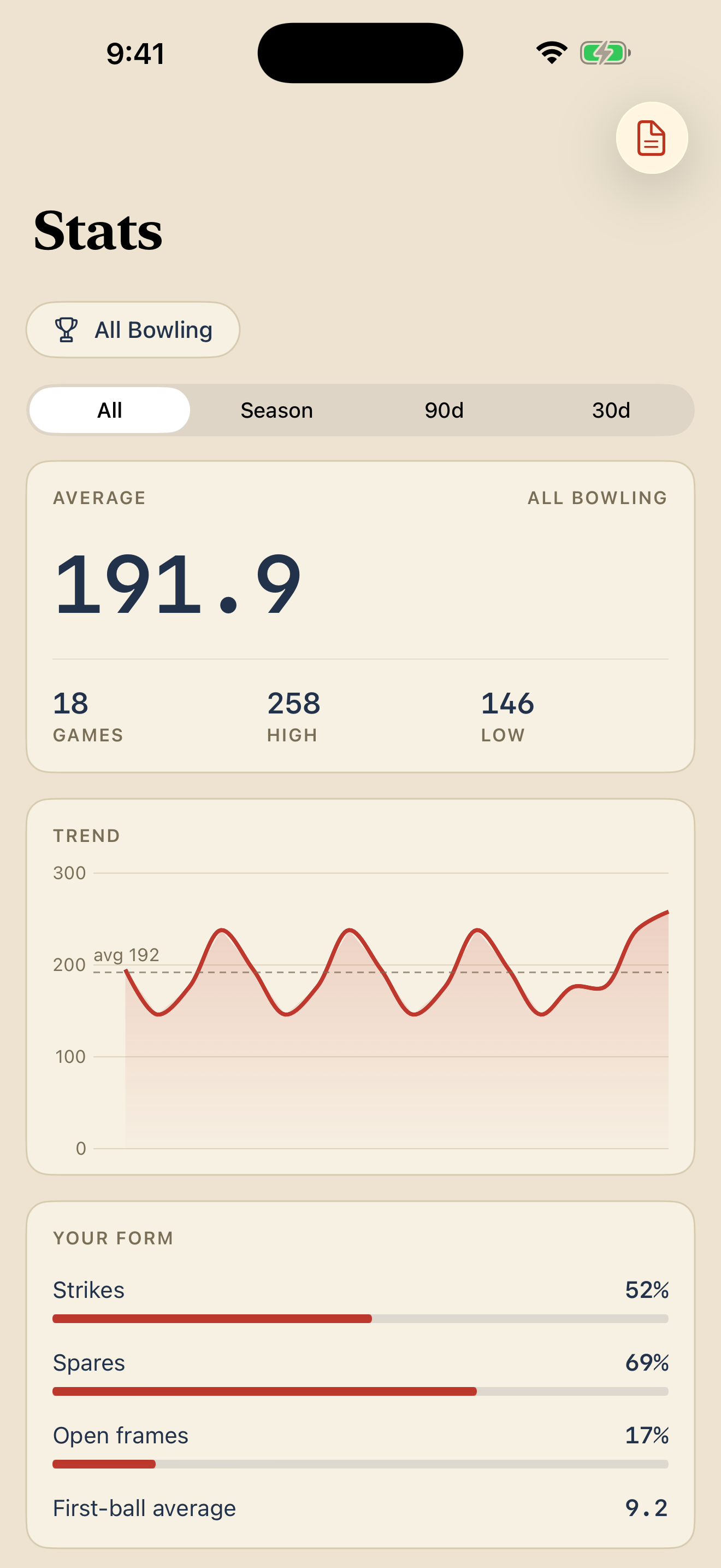 Stats — average, form, and spare intelligence