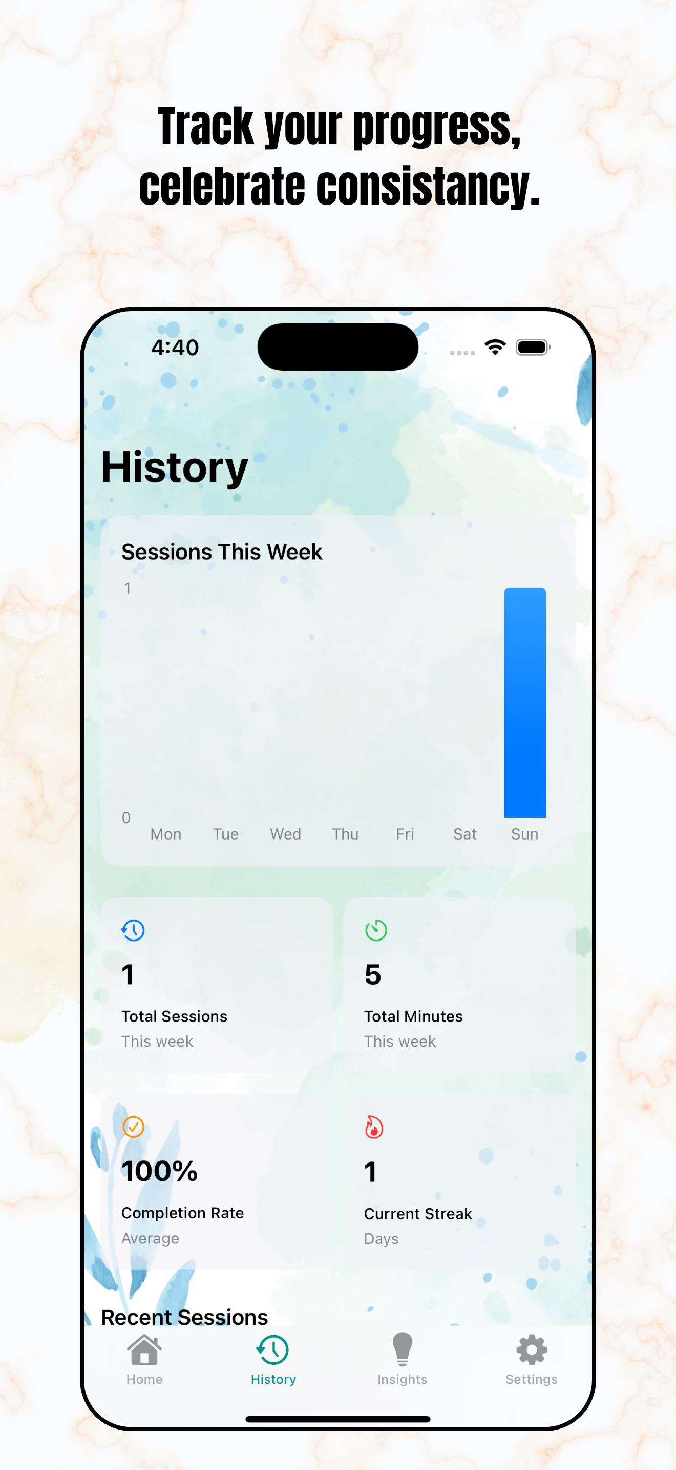 Daily goals and streaks