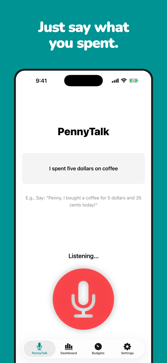 Speak an expense — PennyTalk listening
